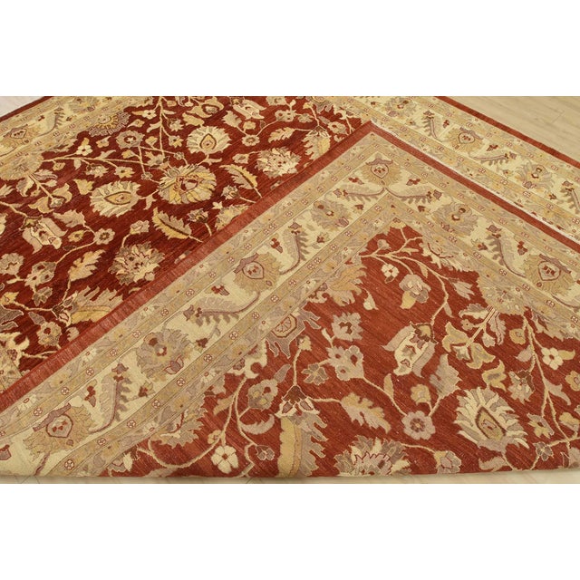 Ziegler Rug 10’1” X 13’5” Red Wool Traditional Hand-Knotted Oriental Carpet For Sale - Image 14 of 15
