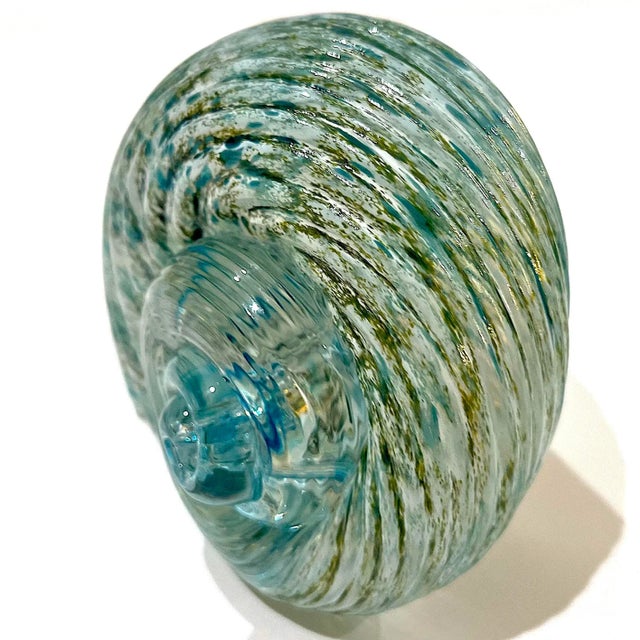 1980s Blown Glass Nautilus Shell Paperweight by Michelle Kaptur For Sale - Image 4 of 8