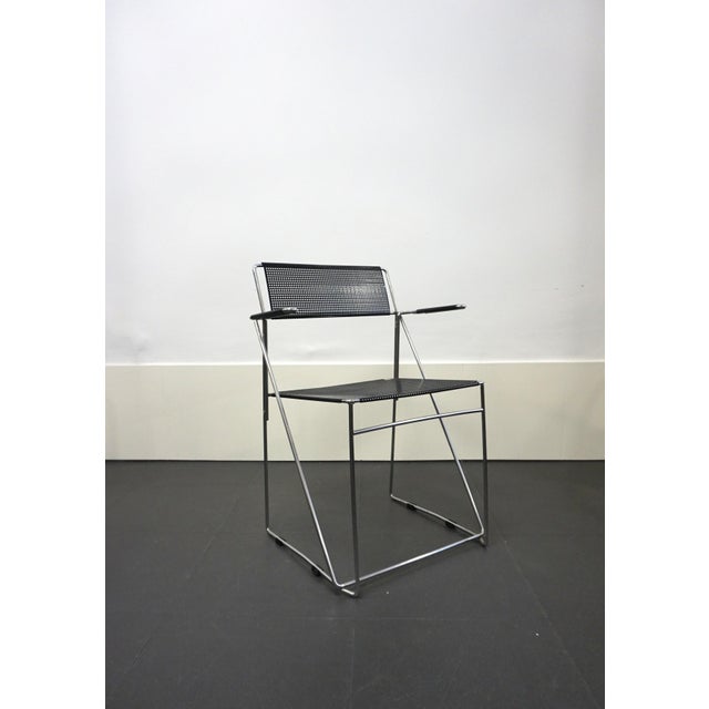 Metal X Line Chairs with Armrests by Niels Jørgen Haugesen, 1970s, Set of 4 For Sale - Image 7 of 10