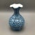 Vintage Ottoman Style Persian Enamel Floral Mouth Vase Blue Gold and White Enamel Over Metal Body With Artist Mark For Sale - Image 4 of 13