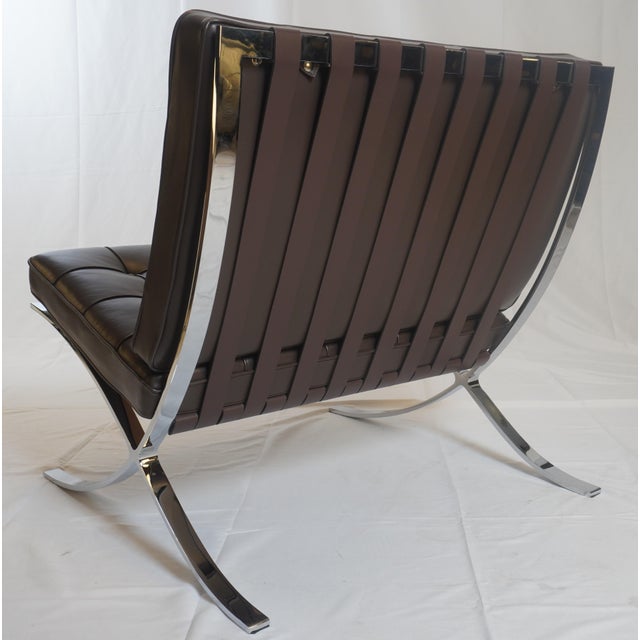 2010s Knoll Barcelona Leather Chair and Ottoman Designed by Ludwig Mies Van Der Rohe For Sale - Image 5 of 11