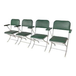 Set of Four Machine Age Art Deco Warren Mac Arthur Folding Lounge Chairs