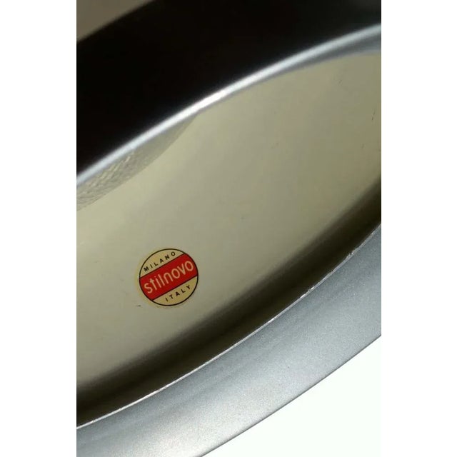 Italian White Metal & Glass Ceiling Lamp from Stilnovo, 1950s For Sale - Image 4 of 6