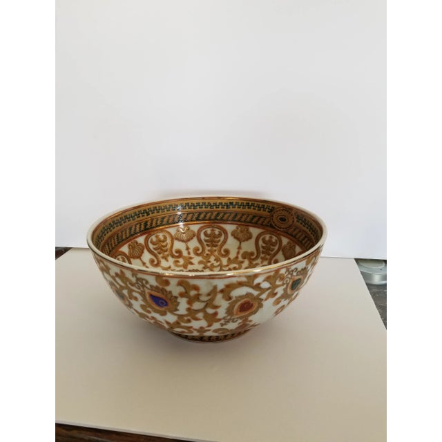 Late 20th century Chinese Export style punch bowl ...this is purely decorative and for food use. The colors are amazing...