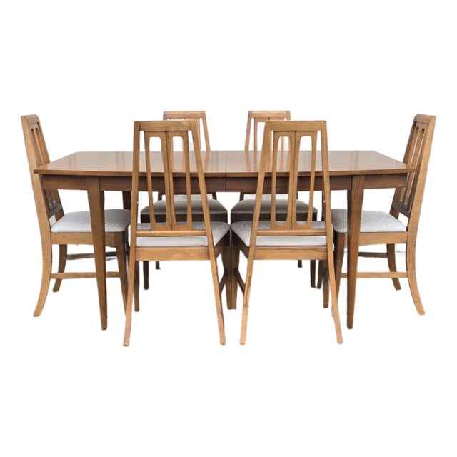 1960s Young Manufacturing Dining Table With 6 Chairs For Sale