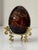 Vintage Decorative Amber Tortoiseshell Glass Egg on Gilt Metal Stand For Sale - Image 9 of 10