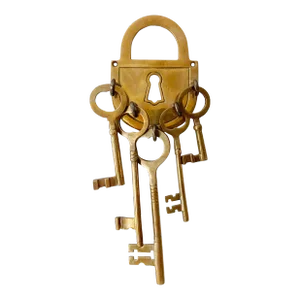 Vintage Brass Lock and Key Wall Hook*
