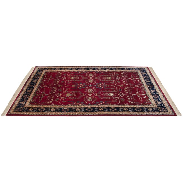 2000 - 2009 Fine Indian Mohajeran Sarouk Design Rug - 9'7" X 13'10" For Sale - Image 5 of 13