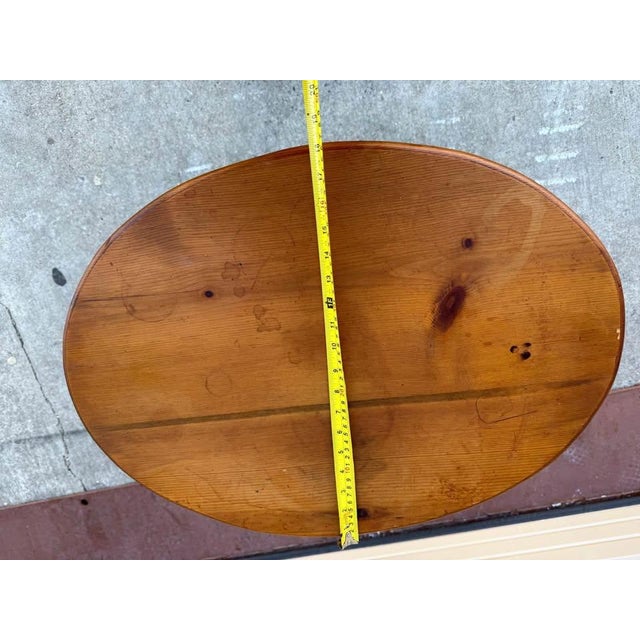 Brown Vintage Colonial Style Solid Pine Side Table For Sale - Image 8 of 12