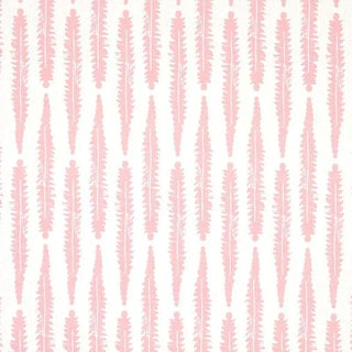 Schumacher X Molly Mahon Fern Fabric in Pink For Sale
