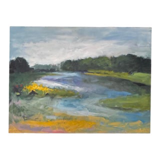 Clara Blalock “The Marsh at Rockport” – Oil on Canvas – Signed & Documented Provenance For Sale