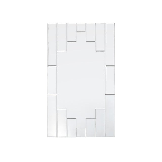 Art Deco Art Deco Skyscraper Style Rectangular Tessellated Mirror With Beveled Detailing For Sale - Image 3 of 10
