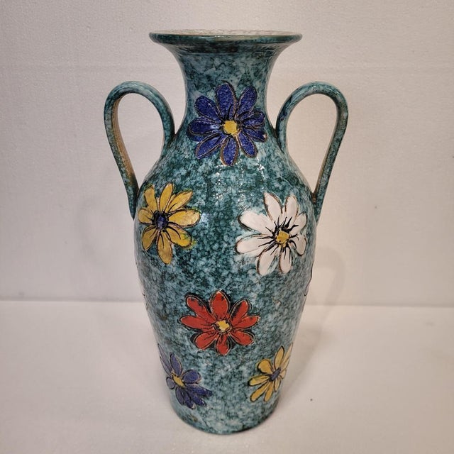 Ceramic Daisies Vase, Italy, 1970s For Sale - Image 6 of 18