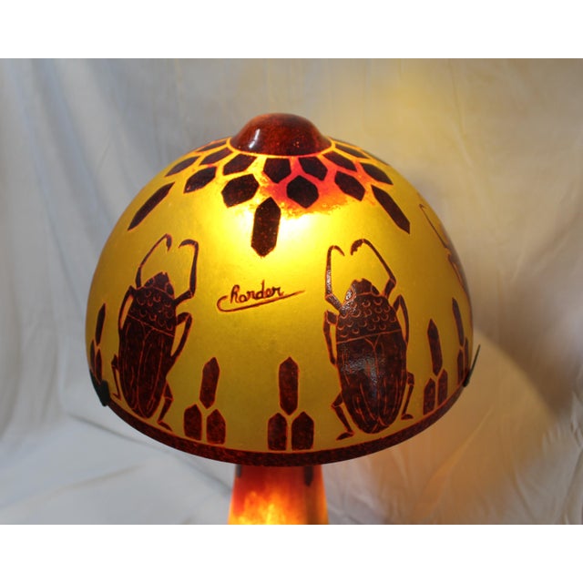 1990s Mid Century Modern Art Glass Table Lamp For Sale - Image 9 of 10