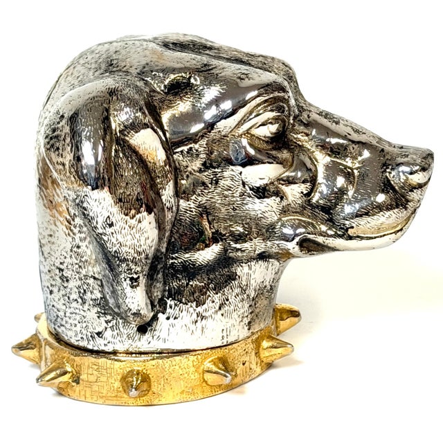 Metal Carole Stupell Silvered & Gilt Bronze Foxhound Box, Signed, Italian Made For Sale - Image 7 of 13