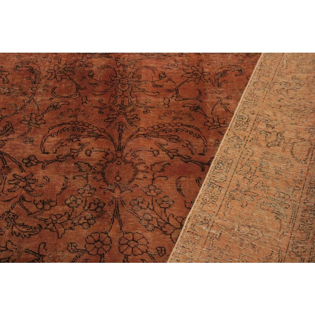 Brown Vintage Retro No Pile Rust/Brown Wool Rug - 8'0'' X 11'2'' For Sale - Image 8 of 10