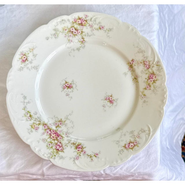 Set of Four (4) Antique Theodore Haviland Limoges Dinner Plates. Schleiger Pattern 149B by Haviland. Each plate features...