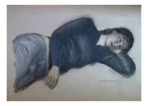 Aurelio Bulzatti, Donna Sdraiata, Original Pastel, 2009