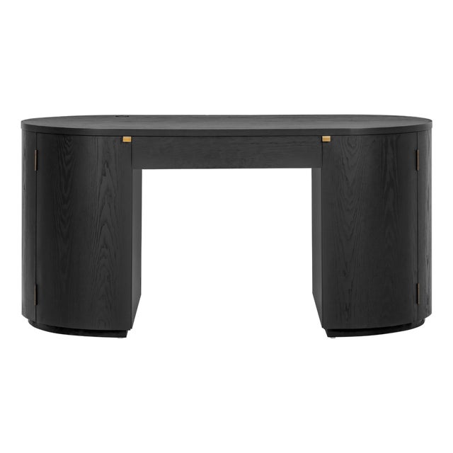 Marlow Black Wood Executive Desk For Sale