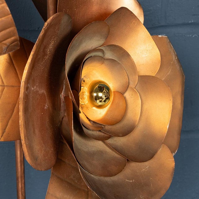 Vintage 20th Century Italian Brass Floral Floor Lamp, 1970s For Sale - Image 17 of 18