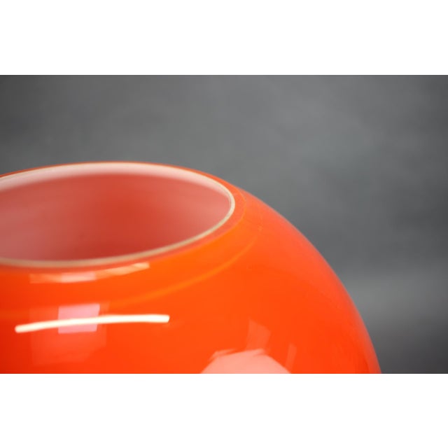 Glass Czech Orange Opaline Glass Mushroom Table Lamp, 1970s For Sale - Image 7 of 13