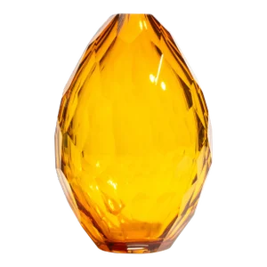 Hand Blown Murano Facet Vase in Amber
