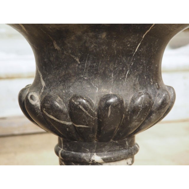 Pair of Circa 1850 French Nero Marquina Marble Table Vases For Sale - Image 9 of 18