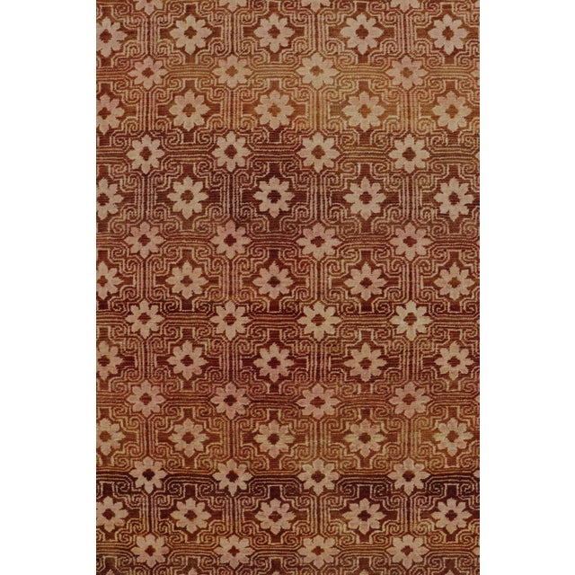 Rug & Kilim's Modern Classics Runner Rug, Ombre Terracotta and Burgundy Lattice For Sale In New York - Image 6 of 8