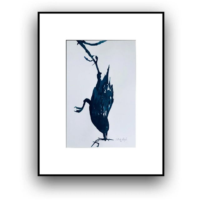 Contemporary "Flight 10" Framed Contemporary Minimalist Ink Drawing For Sale - Image 3 of 6