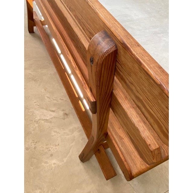 Tan Late 19th Century English Antique Pine Church Pew For Sale - Image 8 of 10