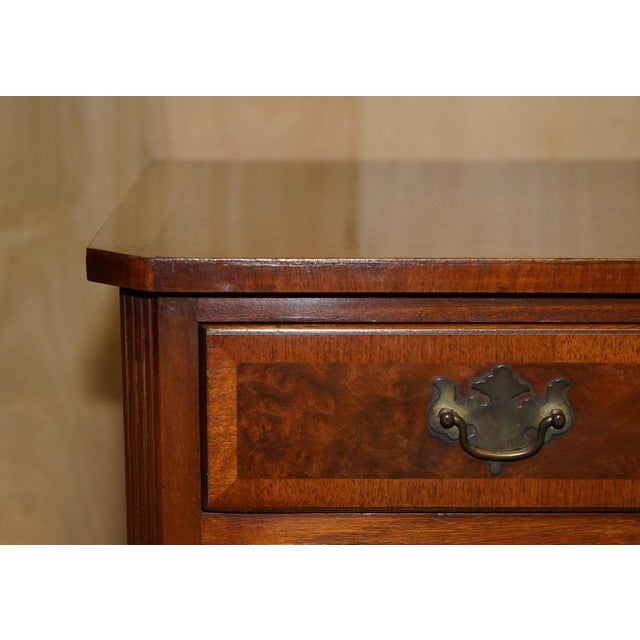 Georgian Style Sideboard or Chest of Drawers in Burr & Burl Walnut For Sale - Image 5 of 17