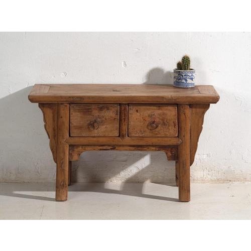 Low Shanxi Elm Console For Sale - Image 9 of 11