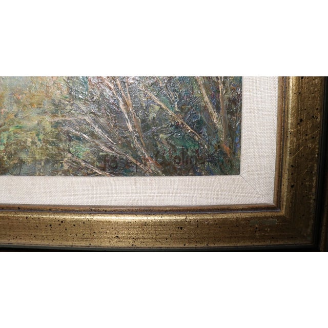 Blue Antique 1900's Original Joseph Wolinski Landscape Coast Nautical Oil Painting For Sale - Image 8 of 12