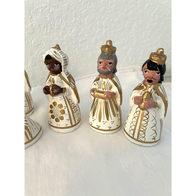 Ceramic Vintage Mexican Chalkware Nativity Set, 10 PCS For Sale - Image 7 of 12