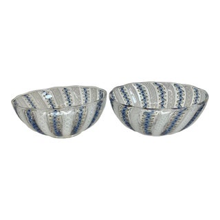 Pair of Vintage Murano Venetian Glass Bowls For Sale