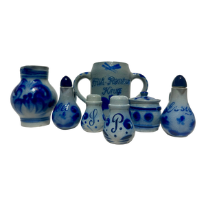 Vintage Westerwald Wertarbeit Salt-Glaze Cruet Set- 8 Pieces