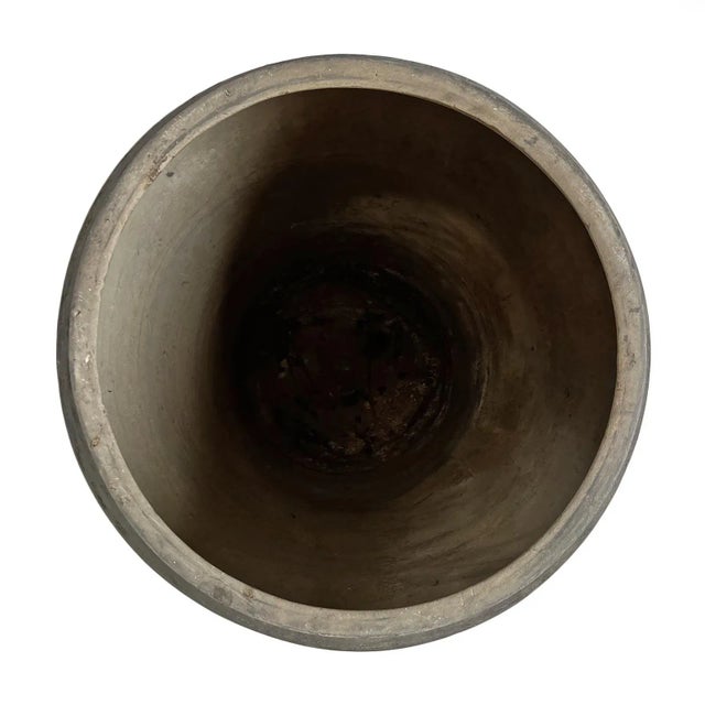 Mid 20th Century Vintage Charcoal Terra Cotta Pot / Planter For Sale - Image 5 of 6