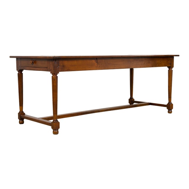 Mid-19th Century French Walnut Dining Table With Drawers, Provence For Sale