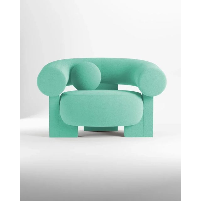 Not Yet Made - Made To Order Cassete Armchair in Boucle Teal by Alter Ego for Collector For Sale - Image 5 of 5