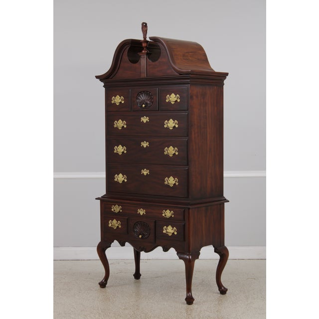 Queen Anne Henkel Harris Model 146 Mahogany 3 Part Highboy For Sale - Image 3 of 15