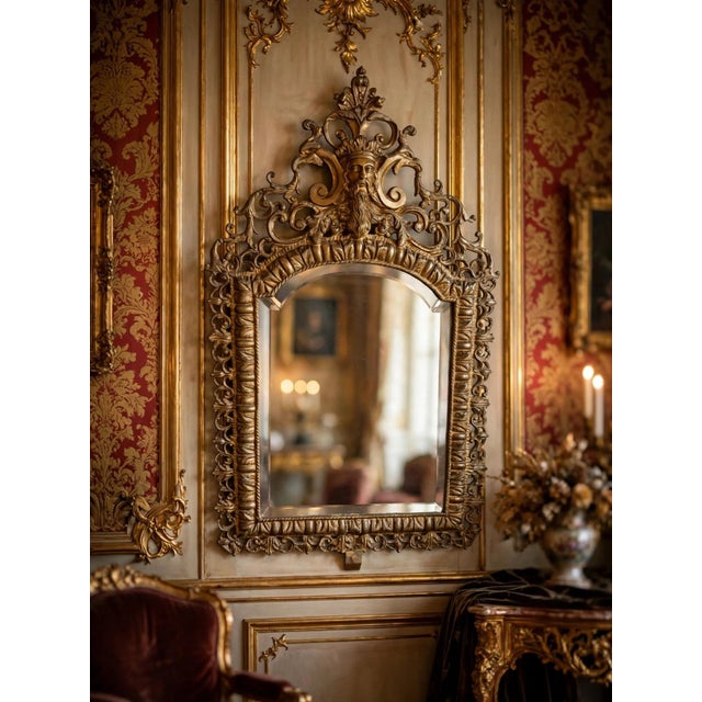 Antique Napoleon III Bronze Mirror, 1950 For Sale - Image 6 of 12