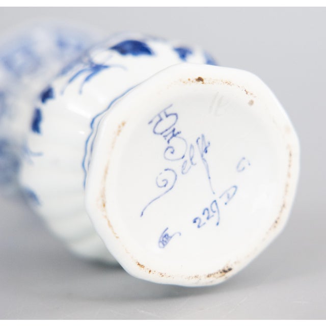 1960s Petite Mid-Century Dutch Delft Faience Floral Vase For Sale - Image 5 of 6
