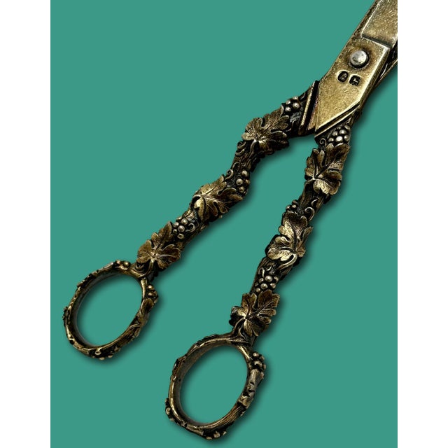 Gold Outstanding Fine Quality Antique London England Georgian Sterling Silver Grape Shears For Sale - Image 8 of 18