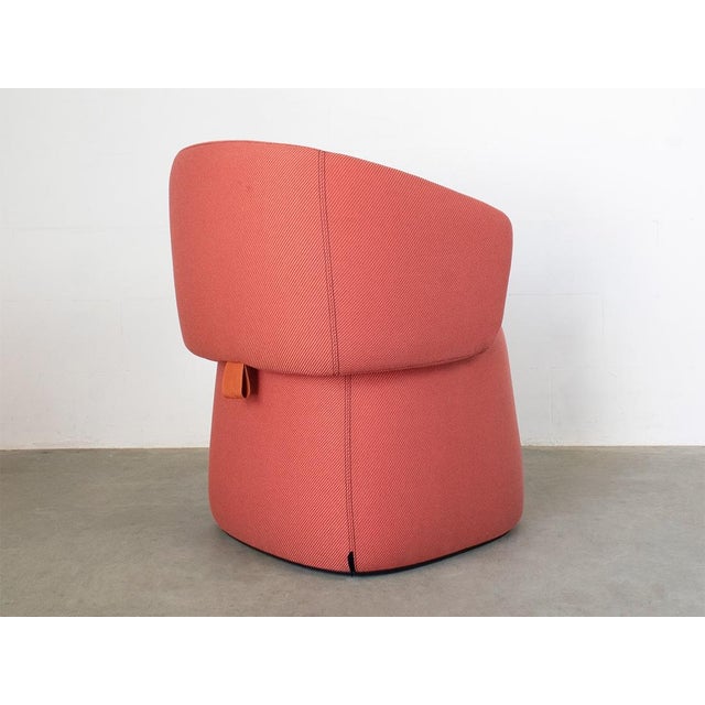 Armchair/pouf with flip up back, fabric kvadrat coral This piece has an attribution mark, I am sure that it is completely...
