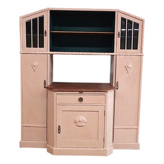 Antique Wood Buffet Cabinet in Mushroom, Germany, 1920 For Sale