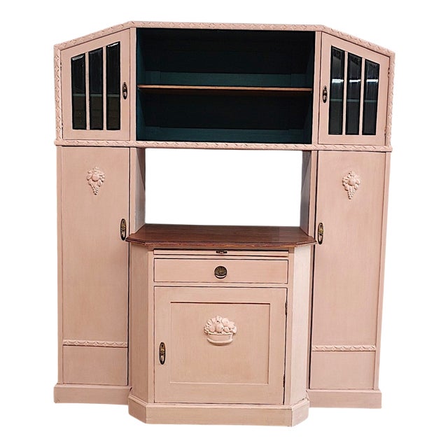 Antique Wood Buffet Cabinet in Mushroom, Germany, 1920 For Sale