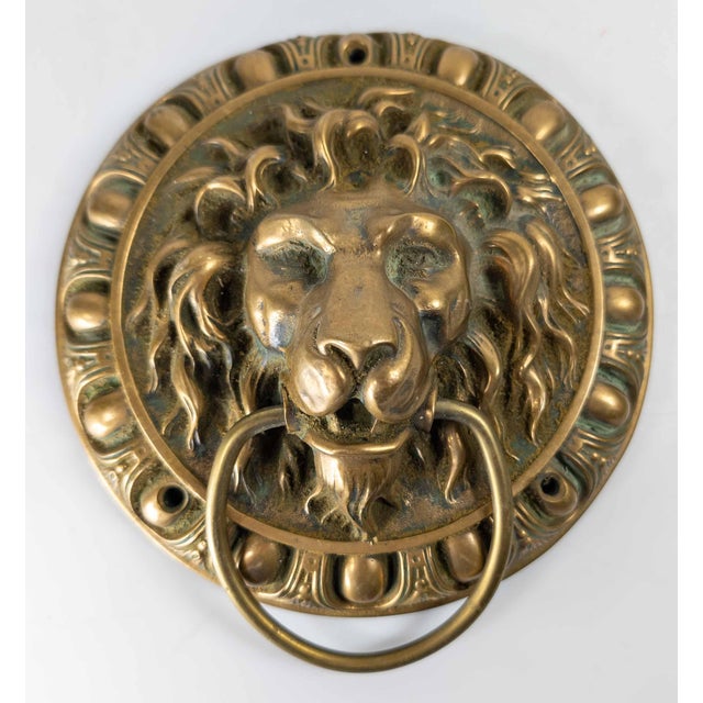 We are selling this great oversize bronze door knocker with Lion form head. The door knocker is well cast in bronze, it...