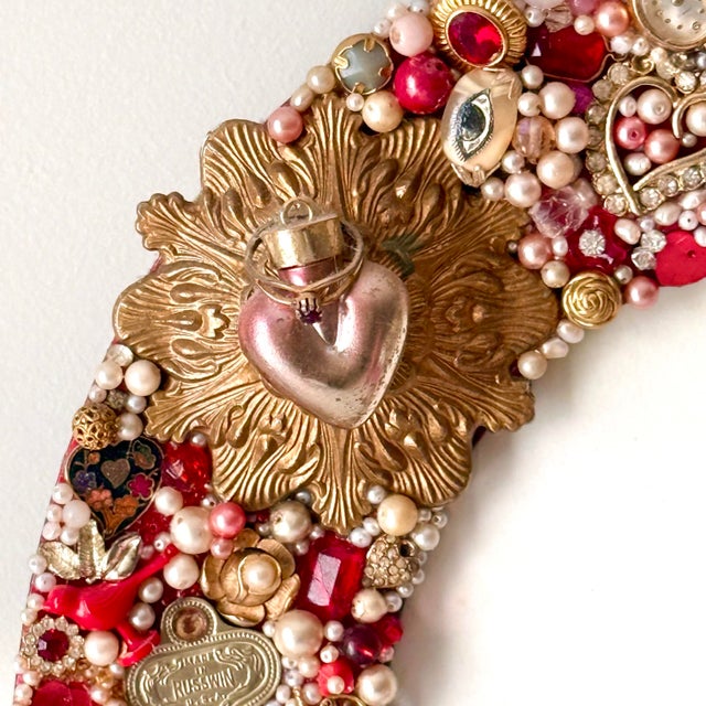 Mid-Century Modern Victorian Style Jewelry Beaded Photo Frame For Sale - Image 3 of 6