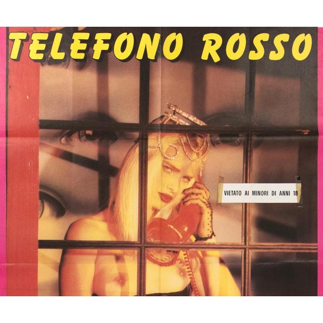 Vintage Telefono Rosso Poster, 1986 For Sale - Image 4 of 5