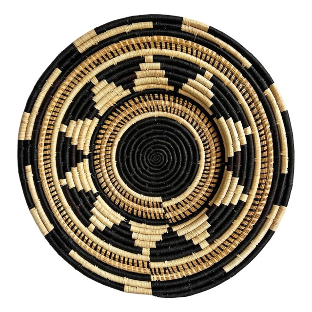 Mali Vintage Tribal Basket Woven Plate Wall Art For Sale